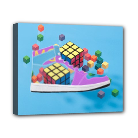 Floating-cubes-on-blue Backgrounderaser 20220422 203144521 Backgrounderaser 20220422 203216276 Canvas 10  X 8  (stretched) by marthatravis1968