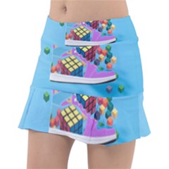 Floating-cubes-on-blue Backgrounderaser 20220422 203144521 Backgrounderaser 20220422 203216276 Classic Tennis Skirt by marthatravis1968