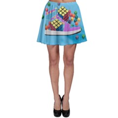 Floating-cubes-on-blue Backgrounderaser 20220422 203144521 Backgrounderaser 20220422 203216276 Skater Skirt by marthatravis1968