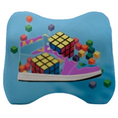 Floating-cubes-on-blue Backgrounderaser 20220422 203144521 Backgrounderaser 20220422 203216276 Velour Head Support Cushion by marthatravis1968