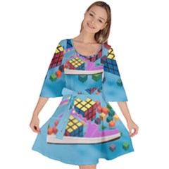 Floating-cubes-on-blue Backgrounderaser 20220422 203144521 Backgrounderaser 20220422 203216276 Velour Kimono Dress