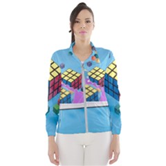 Floating-cubes-on-blue Backgrounderaser 20220422 203144521 Backgrounderaser 20220422 203216276 Women s Windbreaker by marthatravis1968