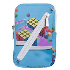 Floating-cubes-on-blue Backgrounderaser 20220422 203144521 Backgrounderaser 20220422 203216276 Belt Pouch Bag (large) by marthatravis1968