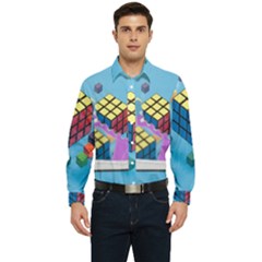 Floating-cubes-on-blue Backgrounderaser 20220422 203144521 Backgrounderaser 20220422 203216276 Men s Long Sleeve  Shirt by marthatravis1968