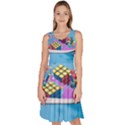 Floating-cubes-on-blue Backgrounderaser 20220422 203144521 Backgrounderaser 20220422 203216276 Knee Length Skater Dress With Pockets View1