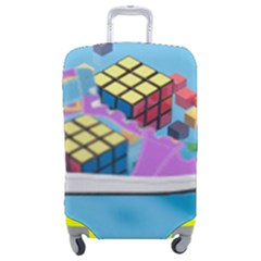 Floating-cubes-on-blue Backgrounderaser 20220422 203144521 Backgrounderaser 20220422 203216276 Luggage Cover (medium) by marthatravis1968