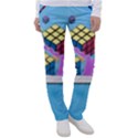 Floating-cubes-on-blue Backgrounderaser 20220422 203144521 Backgrounderaser 20220422 203216276 Women s Casual Pants View1