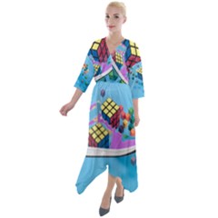 Floating-cubes-on-blue Backgrounderaser 20220422 203144521 Backgrounderaser 20220422 203216276 Quarter Sleeve Wrap Front Maxi Dress