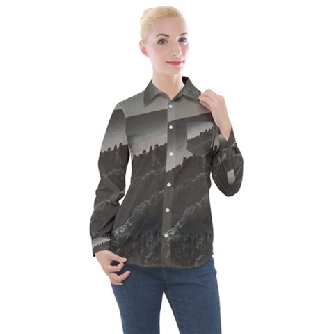 Olympus Mount National Park, Greece Women s Long Sleeve Pocket Shirt by dflcprints