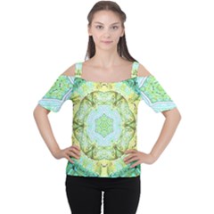 Green Marble Cutout Shoulder Tee