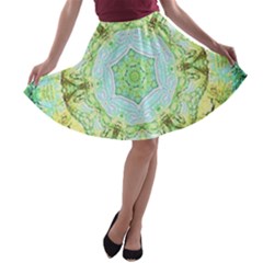 Green Marble A-line Skater Skirt