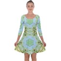 Green Marble Quarter Sleeve Skater Dress View1