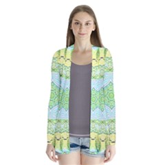 Green Marble Drape Collar Cardigan by 3cl3ctix