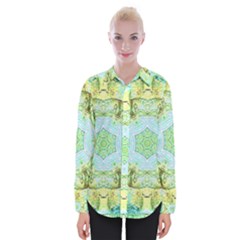 Green Marble Womens Long Sleeve Shirt