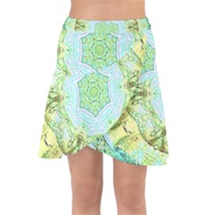 Green Marble Wrap Front Skirt by 3cl3ctix