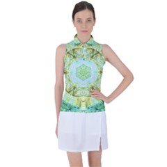 Green Marble Women s Sleeveless Polo Tee