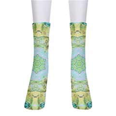 Green Marble Crew Socks