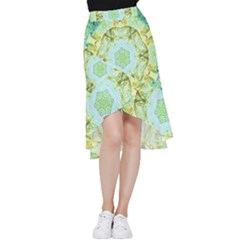 Green Marble Frill Hi Low Chiffon Skirt by 3cl3ctix