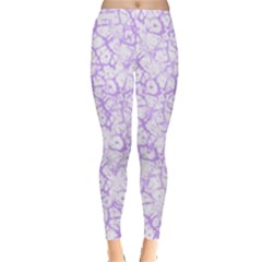 Officially Sexy Pinkish Purple & White Cracked Pattern Leggings  by OfficiallySexy