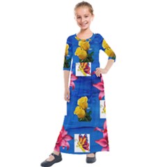 Backgrounderaser 20220425 173842383 Kids  Quarter Sleeve Maxi Dress by marthatravis1968