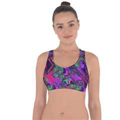 Neon Aquarium Cross String Back Sports Bra by MRNStudios