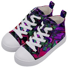 Neon Aquarium Kids  Mid-top Canvas Sneakers by MRNStudios