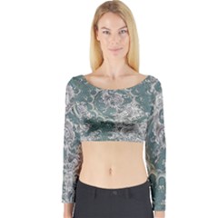 Seaweed Mandala Long Sleeve Crop Top by MRNStudios