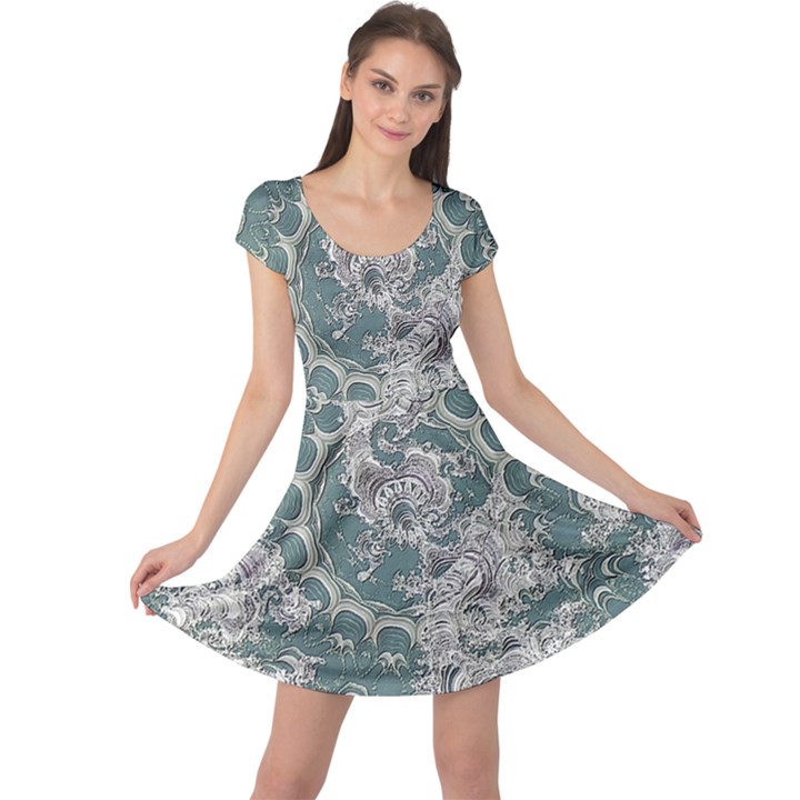 Seaweed Mandala Cap Sleeve Dress