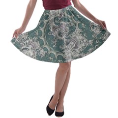 Seaweed Mandala A-line Skater Skirt by MRNStudios