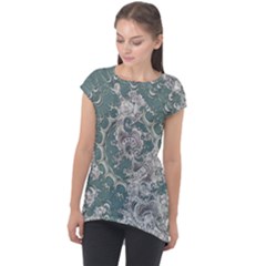 Seaweed Mandala Cap Sleeve High Low Top by MRNStudios