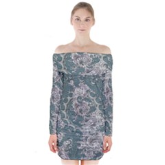 Seaweed Mandala Long Sleeve Off Shoulder Dress by MRNStudios