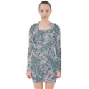 Seaweed Mandala V-neck Bodycon Long Sleeve Dress View1