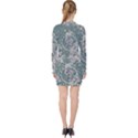 Seaweed Mandala V-neck Bodycon Long Sleeve Dress View2