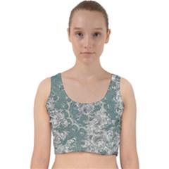 Seaweed Mandala Velvet Racer Back Crop Top by MRNStudios