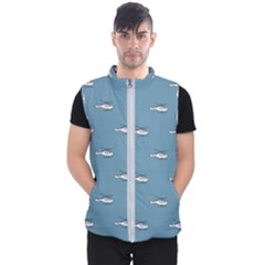 Cartoon Sketchy Helicopter Drawing Motif Pattern Men s Puffer Vest by dflcprintsclothing