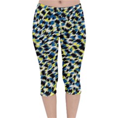 Digital Animal  Print Velvet Capri Leggings  by Sparkle