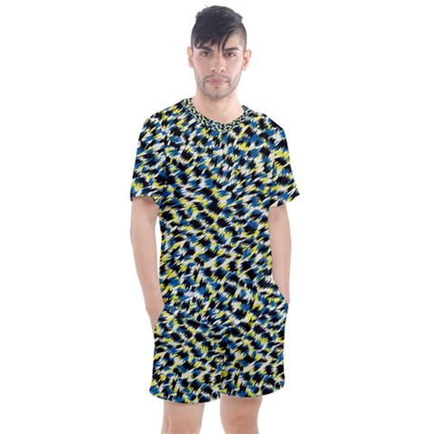 Digital Animal  Print Men s Mesh Tee And Shorts Set by Sparkle