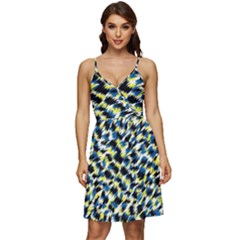 Digital Animal  Print V-neck Pocket Summer Dress 