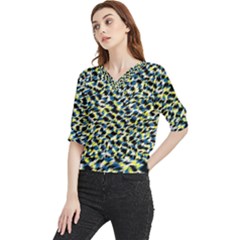 Digital Animal  Print Quarter Sleeve Blouse