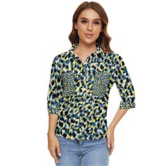 Digital Animal  Print Women s Quarter Sleeve Pocket Shirt