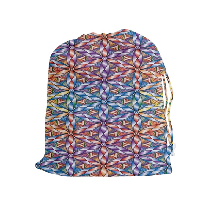 Colorful Flowers Drawstring Pouch (XL)