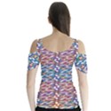 Colorful Flowers Butterfly Sleeve Cutout Tee  View2