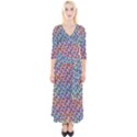 Colorful Flowers Quarter Sleeve Wrap Maxi Dress View1