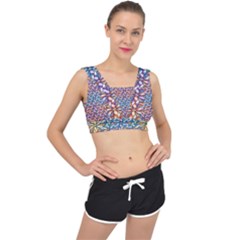 Colorful Flowers V-back Sports Bra by Sparkle