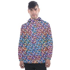 Colorful Flowers Men s Front Pocket Pullover Windbreaker by Sparkle