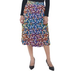 Colorful Flowers Classic Velour Midi Skirt  by Sparkle