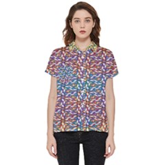 Colorful Flowers Short Sleeve Pocket Shirt by Sparkle