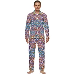 Colorful Flowers Men s Long Sleeve Velvet Pocket Pajamas Set by Sparkle