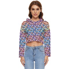 Colorful Flowers Women s Lightweight Cropped Hoodie