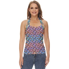 Colorful Flowers Basic Halter Top by Sparkle